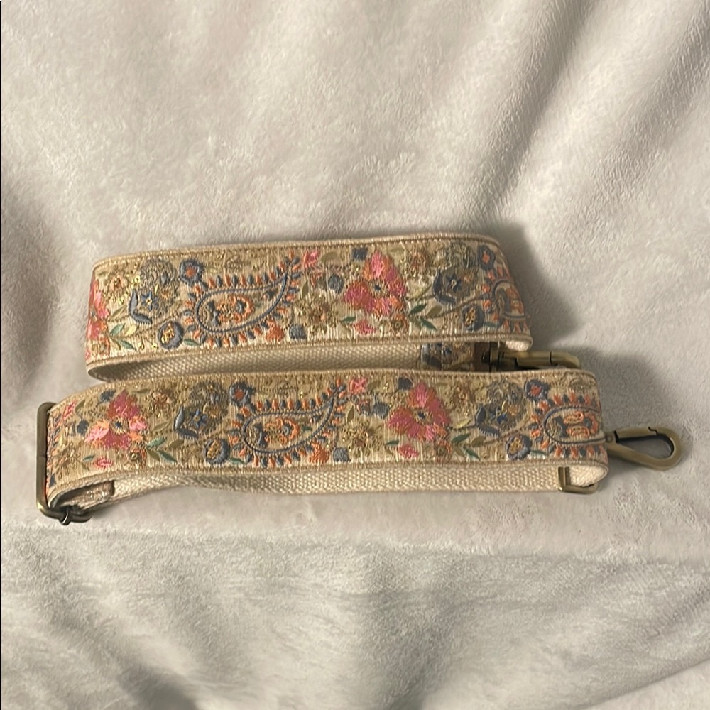 Floral Embroidered Bag Strap